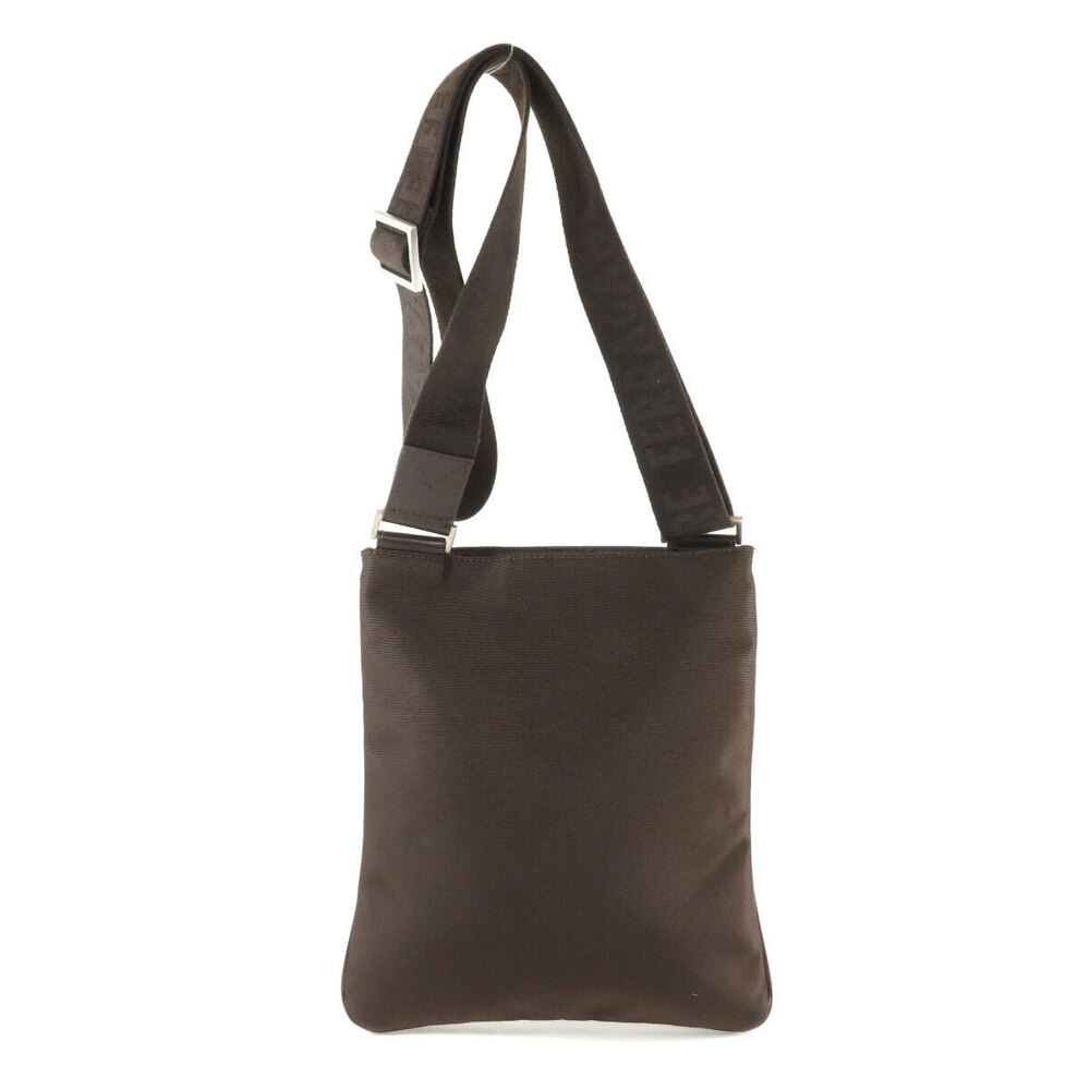Salvatore Ferragamo Leather Canvas Shoulder Bag Black